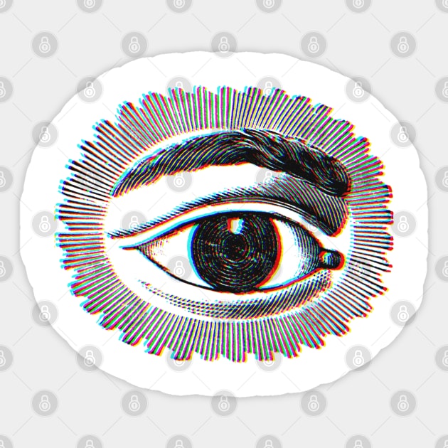 vintage 3D Psychedelic Trippy Eye Illustration Sticker by DankFutura